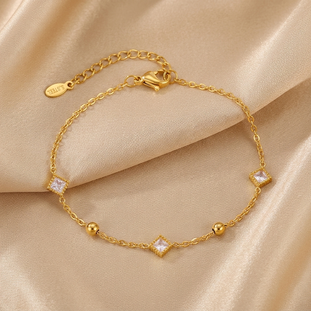 سوار ستانلس ستيل مطلي ذهب 18K